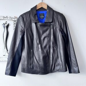 Trouvé Bkack Leather Moto Motorcycle Women’s Biker Jacket Size M